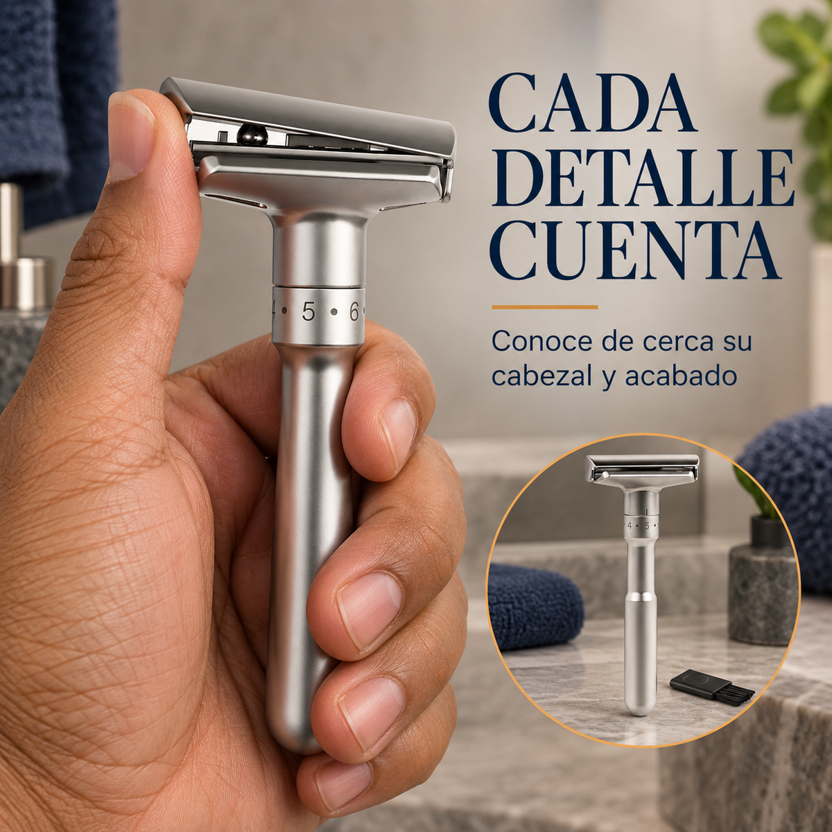 Afeitadora con Filo Doble | 6 Niveles para un Afeitado a tu Medida con una Afeitadora de Doble Filo que Permite Ajustar la Exposición de la Cuchilla
