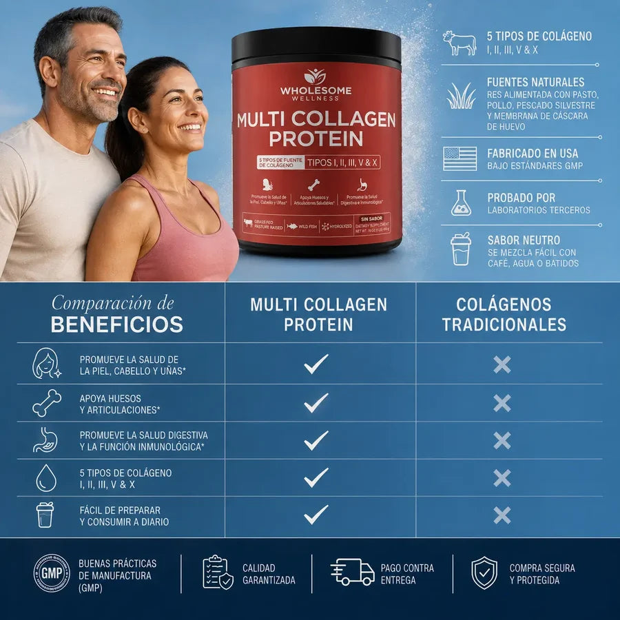 Multi Collagen Protein® | Colágeno para Piel, Cabello, Uñas y Articulaciones