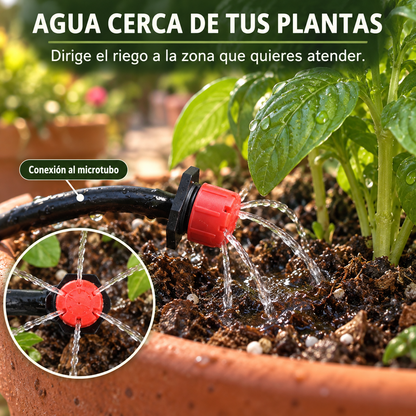 Pack 50 Unidades | Piezas de Riego por Goteo Ajustables de 1/4 Pulgadas