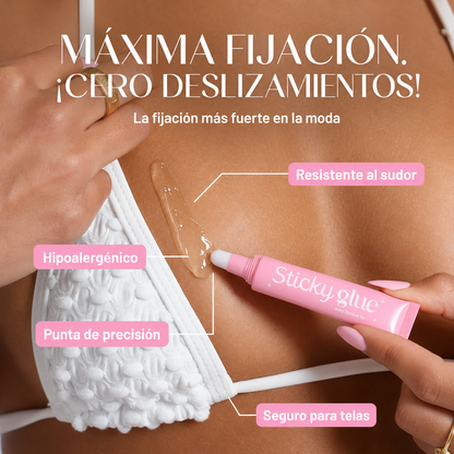 Sticky Glue | Adhesivo Líquido para Ropa que Mantiene Todo en su Lugar. Resistente al Agua, Invisible y sin Residuos.