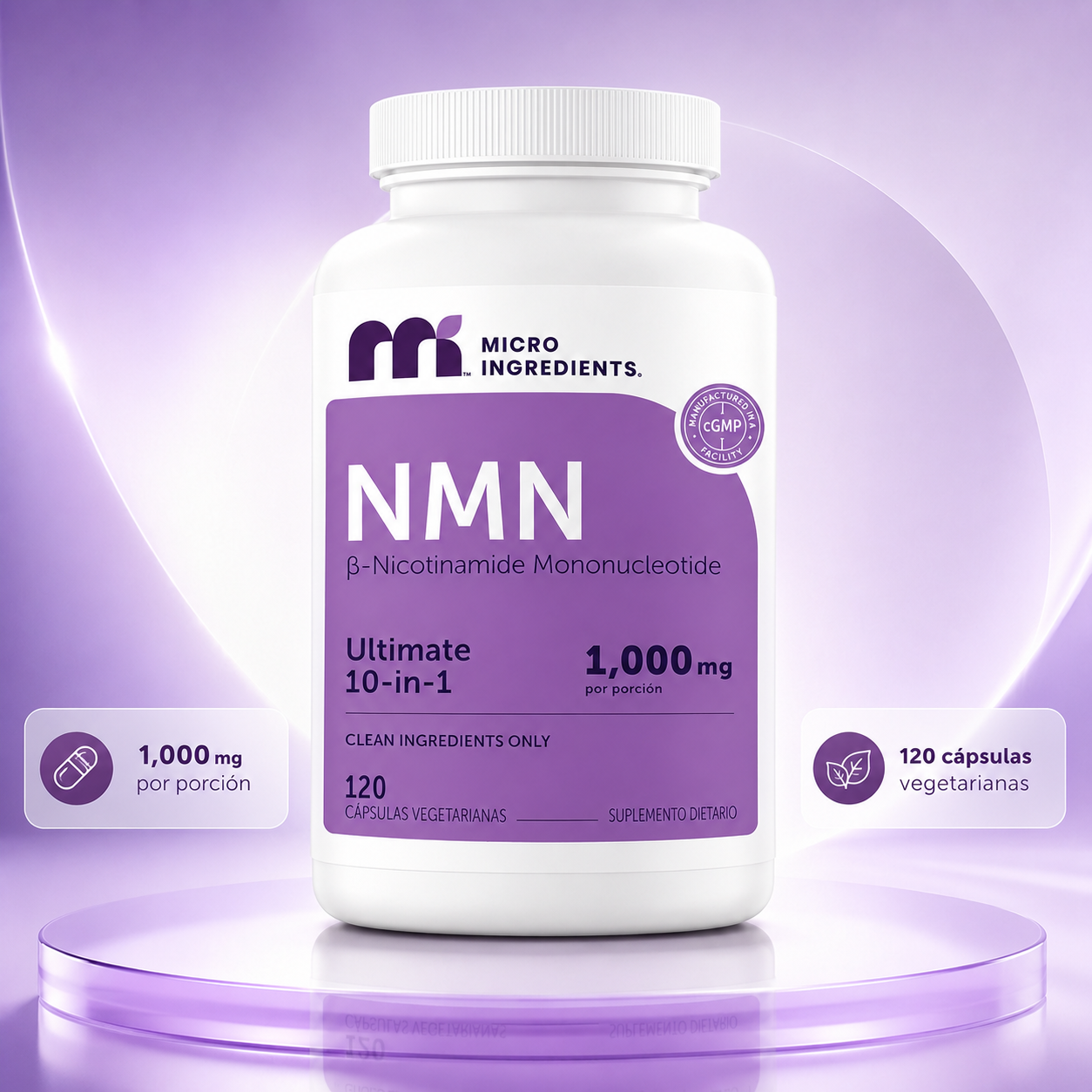 Micro Ingredients NMN | Suplemento Anti-Envejecimiento que Regenera tus células Desde Adentro.