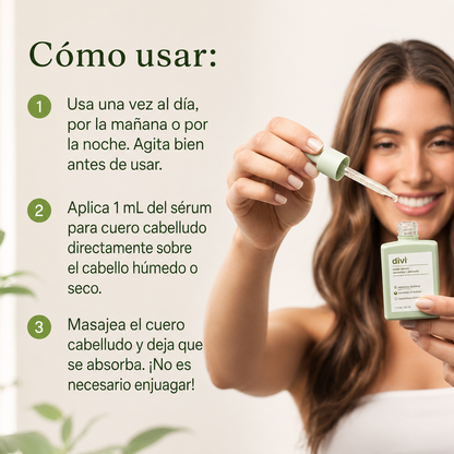 Divi Scalp Serum |Cabello más Lleno, Cuero Cabelludo más Fuerte en 2 Semanas
