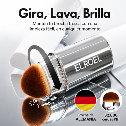 ELROEL | Base Coreana en Stick con Brocha Integrada que Cambia de Color al Contacto con la Piel
