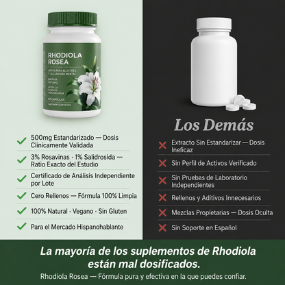 Rhodiola Rosea | Cortisol Alto. Energía Baja. Esto lo Cambia.