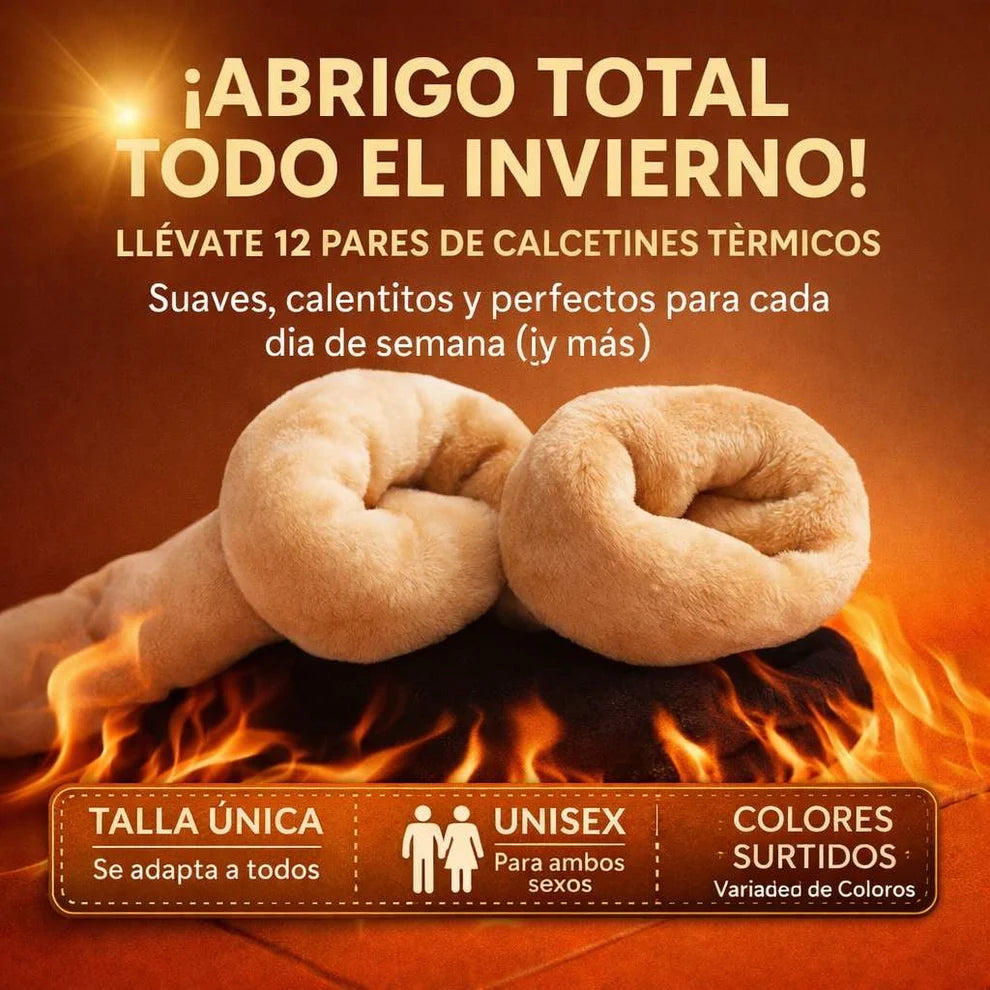 Calcetines Térmicos para Invierno| Pack x12 Pares Colores Surtidos