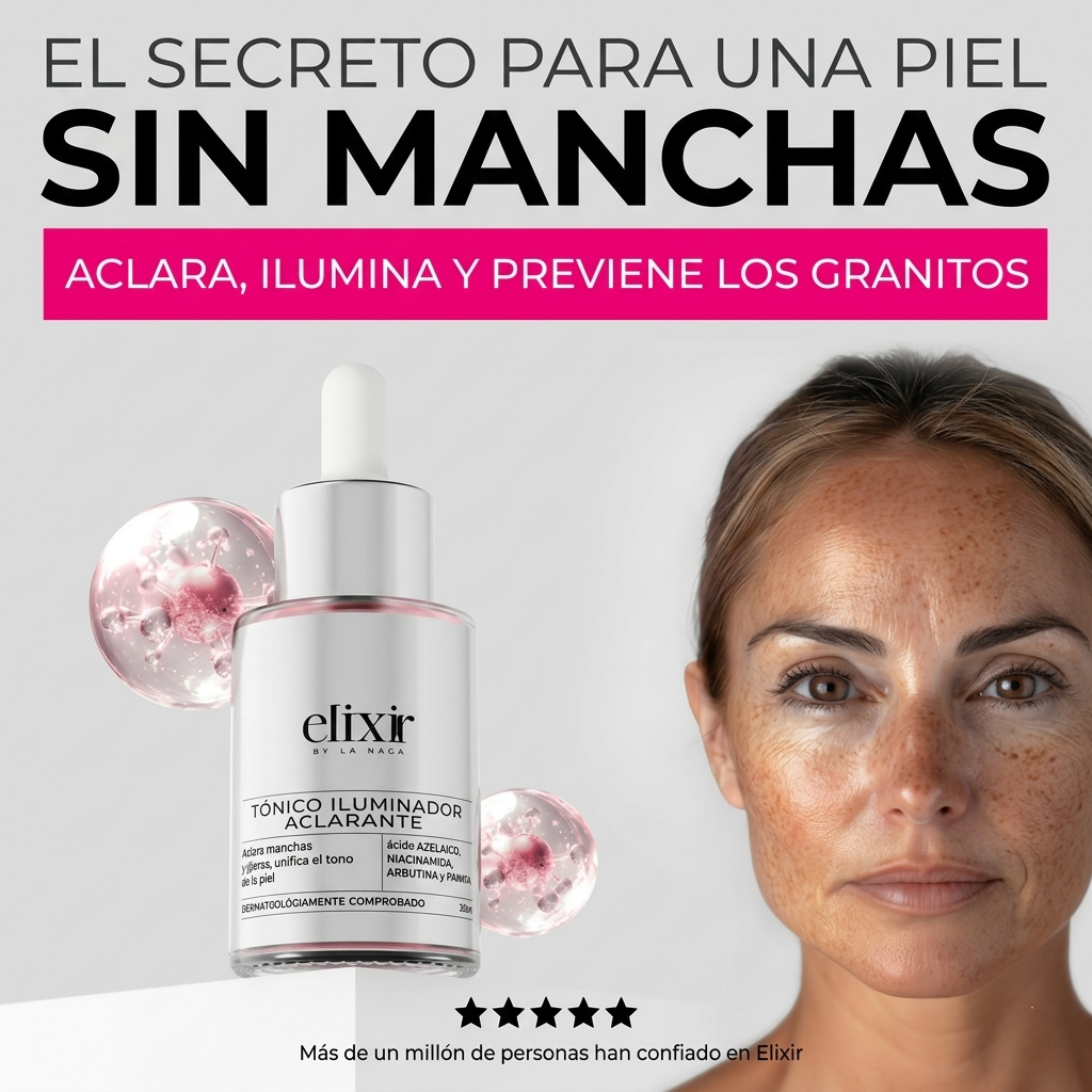 Elixir™ | Tónico aclarante nocturno que desvanece manchas y unifica el tono de tu piel