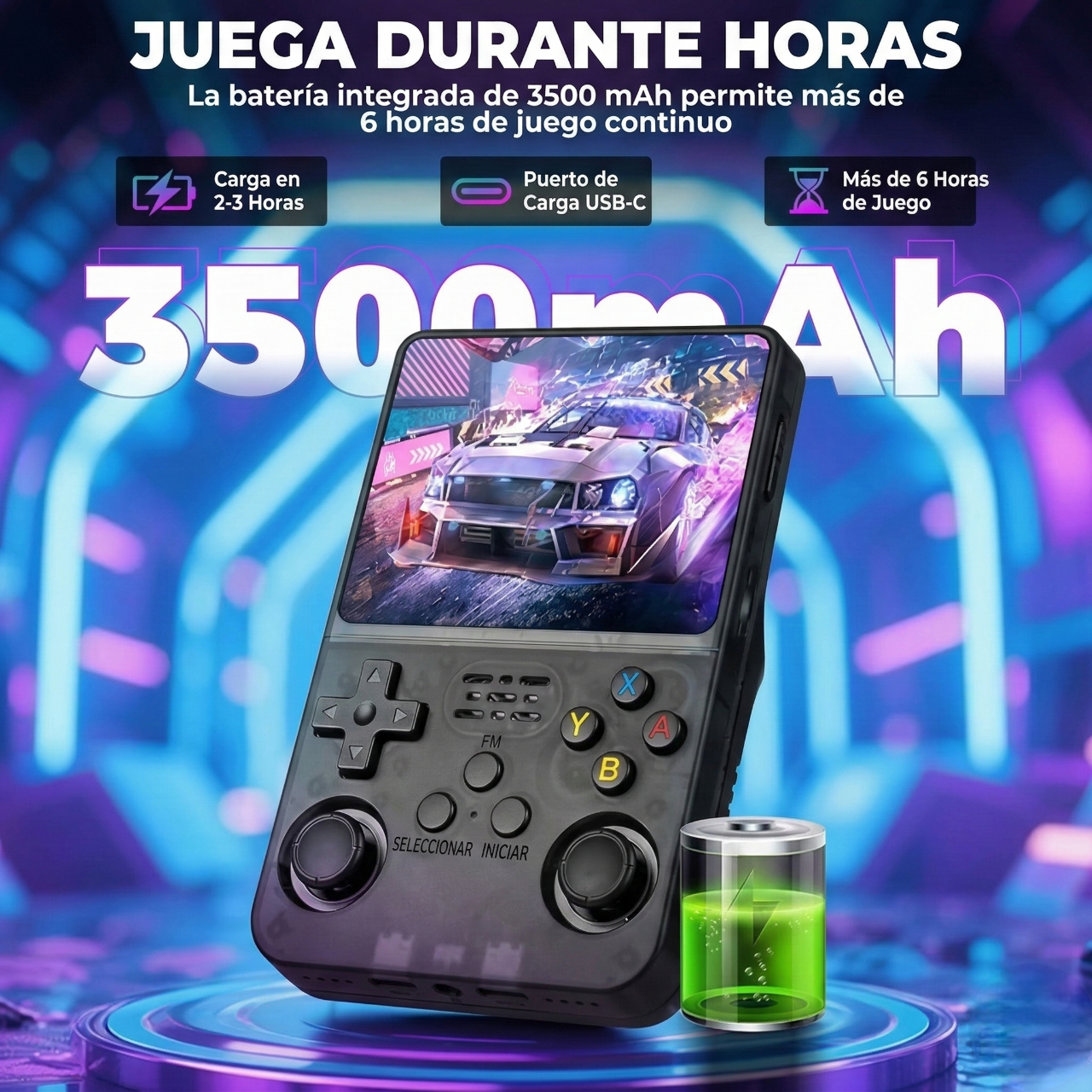 Consola R36S™ | +18,000 Juegos 19 Emuladores | Pantalla 3.5" | 64GB