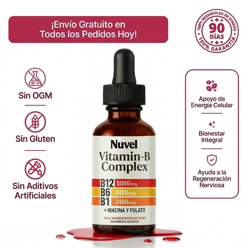Complejo de Vitamina B | Gotero Activo para Nervios Sanos y Sin Dolor