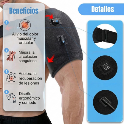 Hombrera Térmica Multifuncional | Terapia de calor ortopédica para el hombro que relaja, desinfla y recupera desde casa