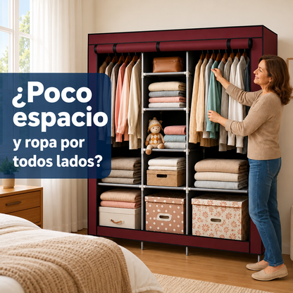 DUMOS Armario Portátil | Arma tu Clóset en 20 Minutos, sin Herramientas, con Tapa