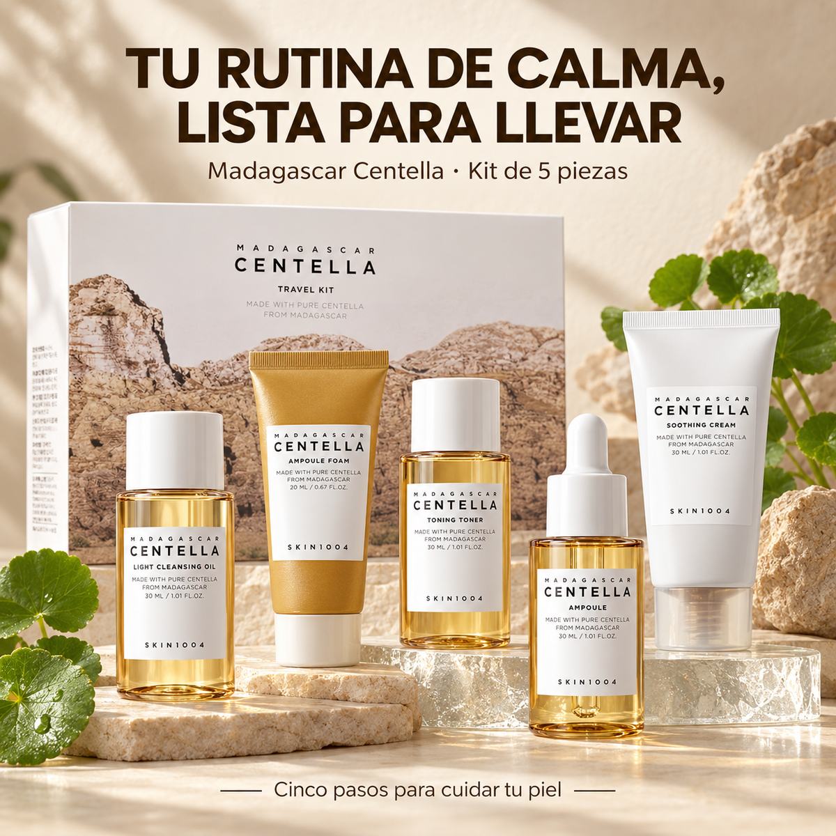 Madagascar Centella Glow Travel Ritual™ | 5 Step Kit
