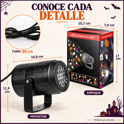 Proyector de Luces de Halloween | Dale Vida a tus Paredes con Figuras en Movimiento y un Ambiente de Miedo