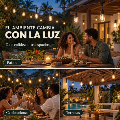 10 Bombillas LED de Cadena para Interiores de Patio | Dale a tu Patio, Terraza o Jardín ese Ambiente Cálido que Invita a Quedarse