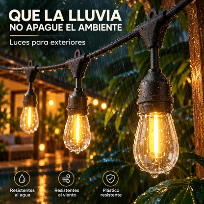 10 Bombillas LED de Cadena para Interiores de Patio | Dale a tu Patio, Terraza o Jardín ese Ambiente Cálido que Invita a Quedarse