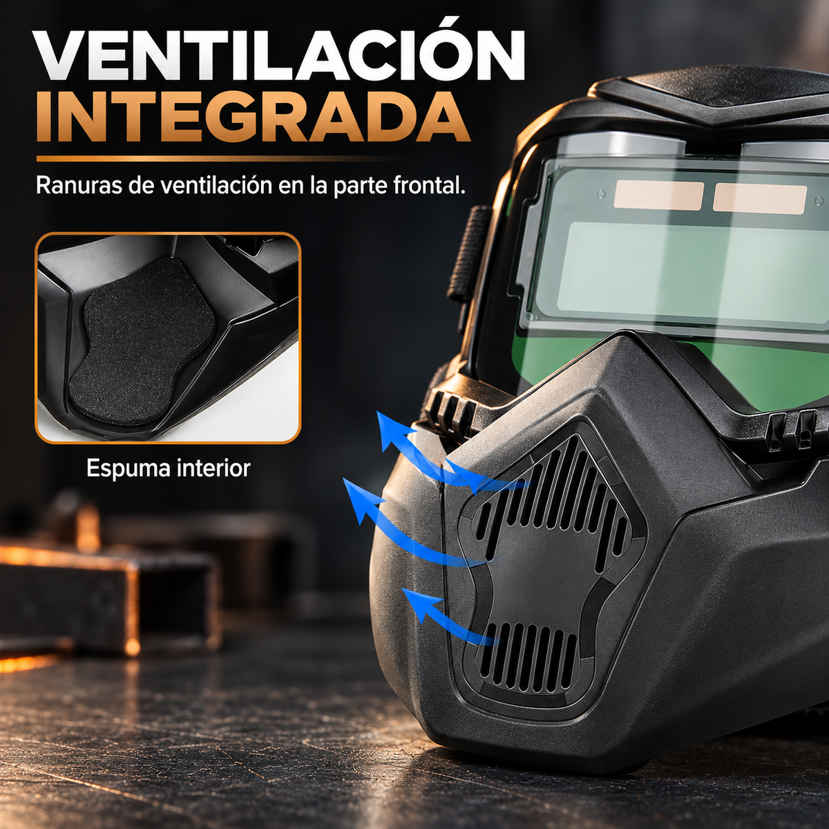 Máscara de Soldar Automática | Desmontable Facial Soldadura con Oscurecimiento Automatico, Bloquea la Radiación UV, Aislamiento Térmico
