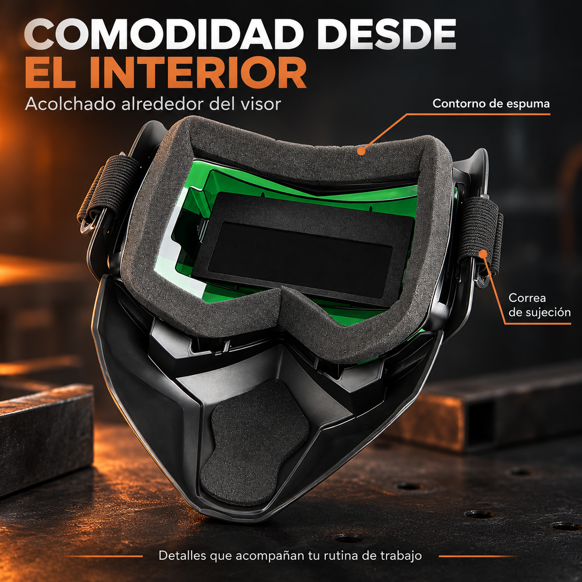 Máscara de Soldar Automática | Desmontable Facial Soldadura con Oscurecimiento Automatico, Bloquea la Radiación UV, Aislamiento Térmico