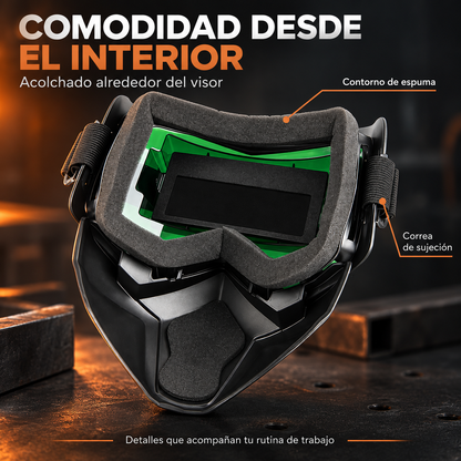 Máscara de Soldar Automática | Desmontable Facial Soldadura con Oscurecimiento Automatico, Bloquea la Radiación UV, Aislamiento Térmico