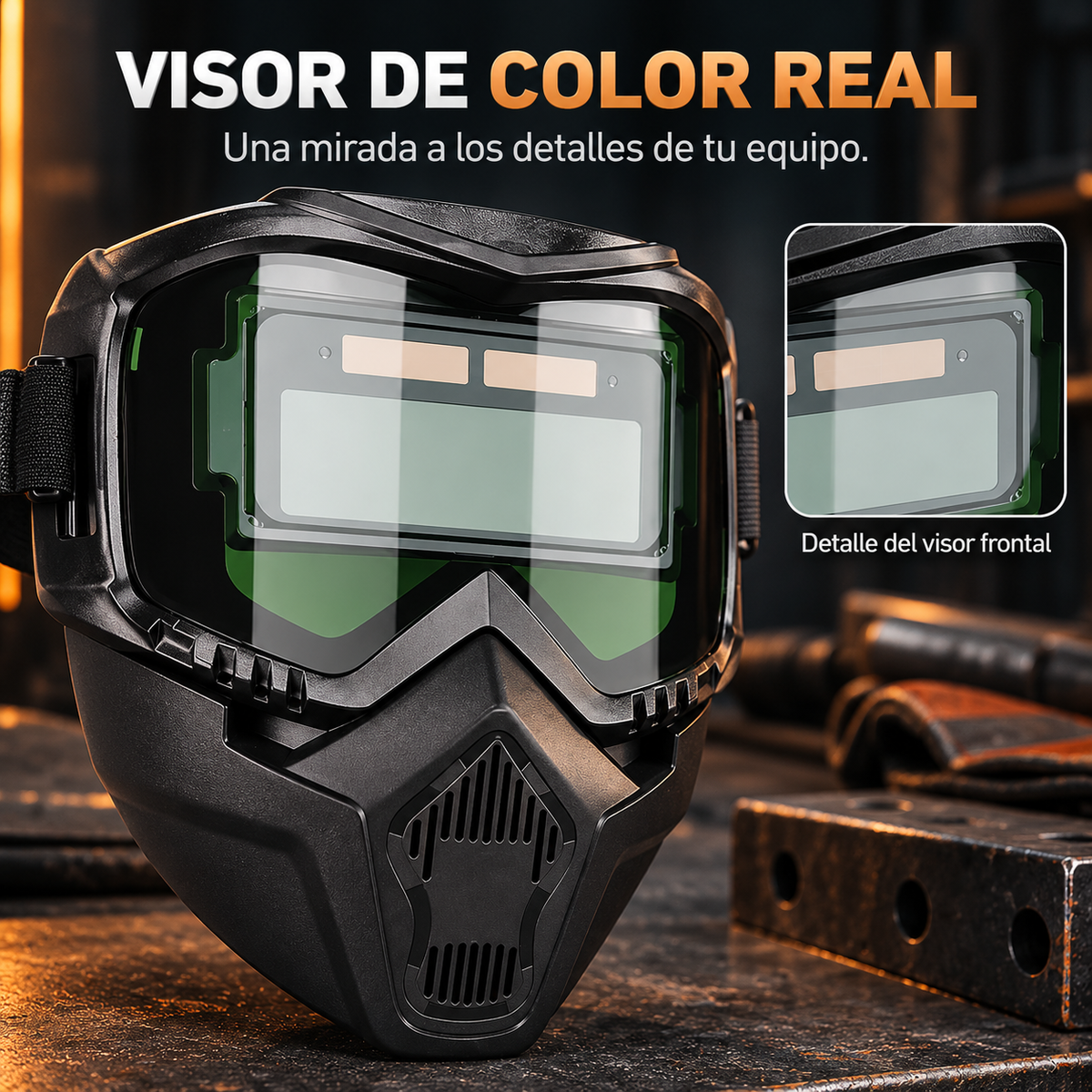 Máscara de Soldar Automática | Desmontable Facial Soldadura con Oscurecimiento Automatico, Bloquea la Radiación UV, Aislamiento Térmico