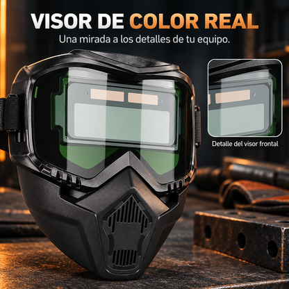 Máscara de Soldar Automática | Desmontable Facial Soldadura con Oscurecimiento Automatico, Bloquea la Radiación UV, Aislamiento Térmico