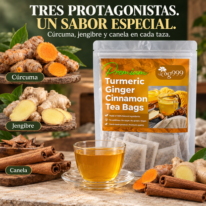TÉ de Cúrcuma Jengibre y Canela | Mejora La Digestión, El Cerebro, El Peso, La Piel y El Sueño