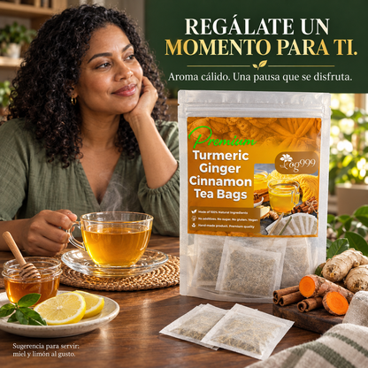 TÉ de Cúrcuma Jengibre y Canela | Mejora La Digestión, El Cerebro, El Peso, La Piel y El Sueño