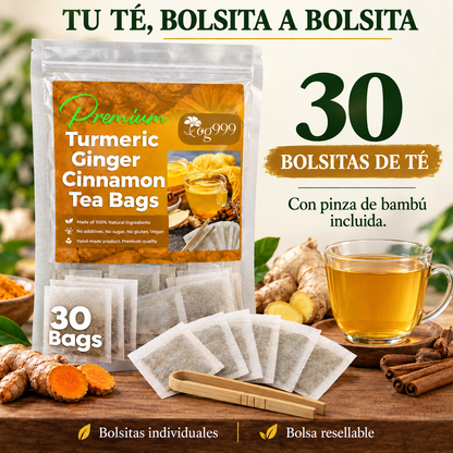 TÉ de Cúrcuma Jengibre y Canela | Mejora La Digestión, El Cerebro, El Peso, La Piel y El Sueño