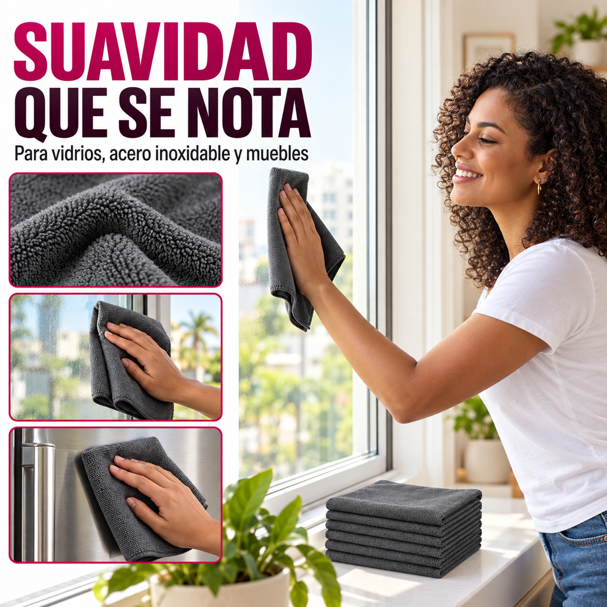 Pack de 6 Paños de Limpieza Magic | Toallitas de Microfibra que no Dejan Marcas para la Cocina