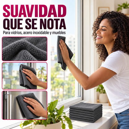 Pack de 6 Paños de Limpieza Magic | Toallitas de Microfibra que no Dejan Marcas para la Cocina