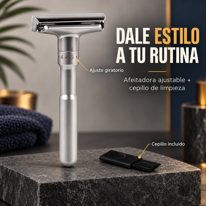 Afeitadora con Filo Doble | 6 Niveles para un Afeitado a tu Medida con una Afeitadora de Doble Filo que Permite Ajustar la Exposición de la Cuchilla