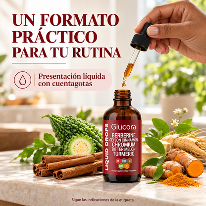 Glucora Berberina Liquida | Adiós Picos Recupera el Control de tu Azúcar