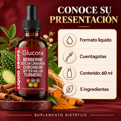 Glucora Berberina Liquida | Adiós Picos Recupera el Control de tu Azúcar