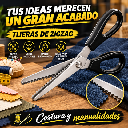 Tijeras Dentadas para Tela | Tijeras de zigzag de Acero Inoxidable con Hoja Dentada