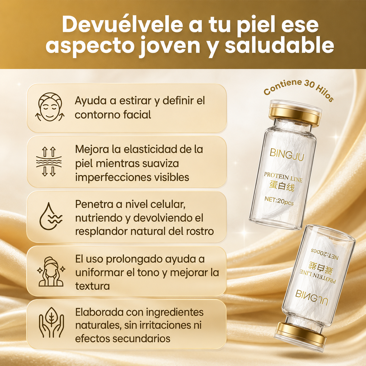 Bingju | Hilo de Colágeno Absorbible para Estiramiento Facial con Oferta 2x1