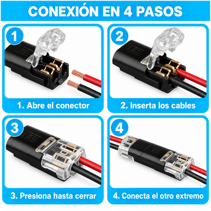 40 Conectores Eléctricos Rápidos para Cables de Baja Tensión | Ideales para Luces LED y Proyectos de Bajo Voltaje con Cables Compatibles