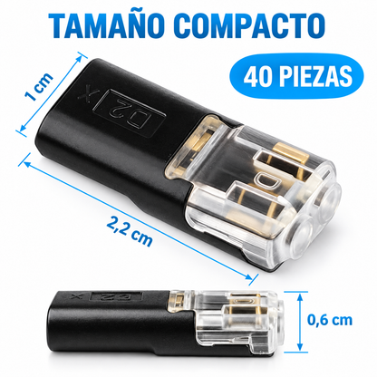 40 Conectores Eléctricos Rápidos para Cables de Baja Tensión | Ideales para Luces LED y Proyectos de Bajo Voltaje con Cables Compatibles